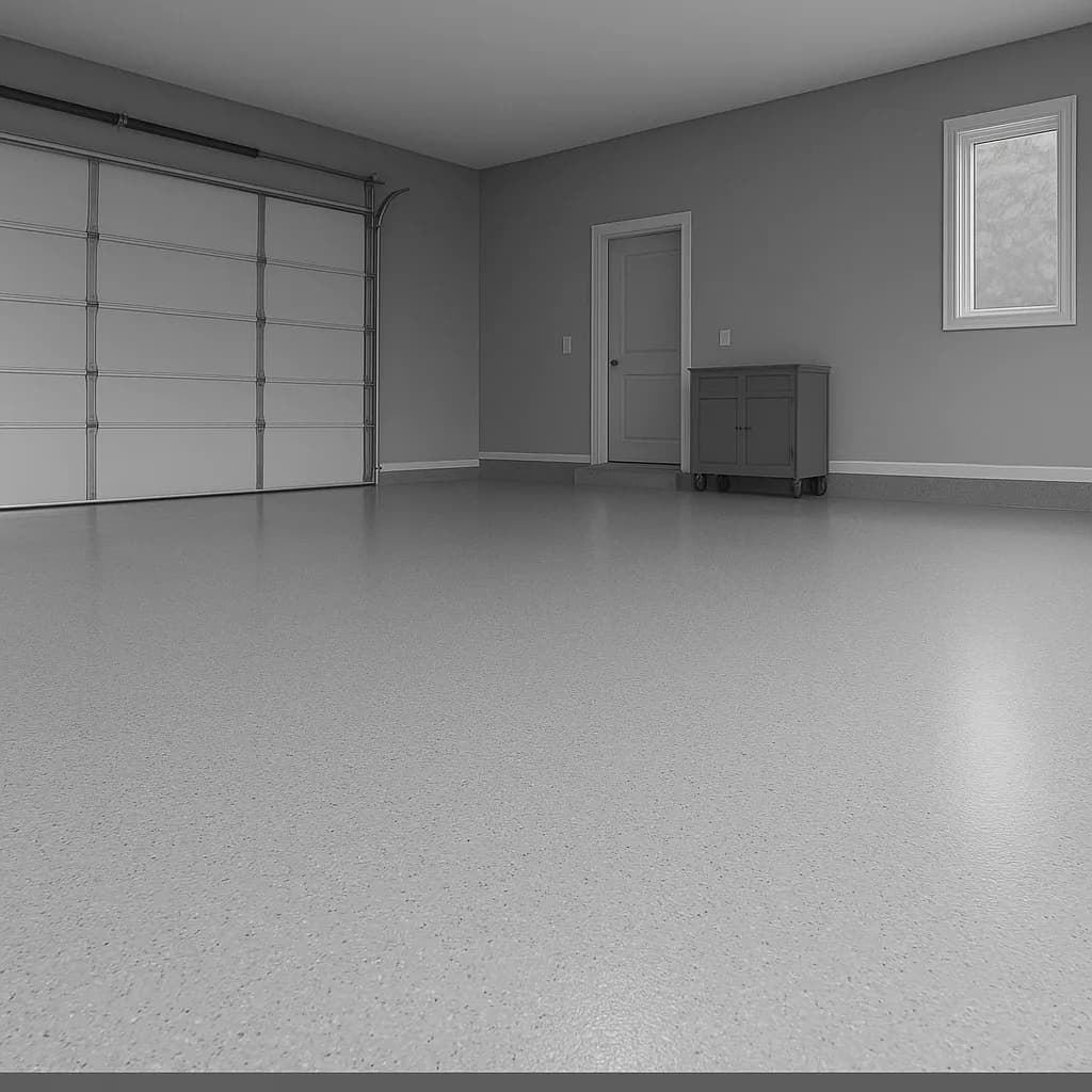 Clean garage with polyaspartic floor coating